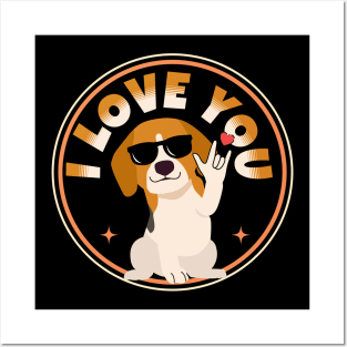 Cute Dog Saying I Love You in Sign Language Posters and Art